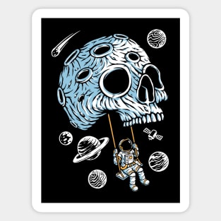 Playing swing skull planet Sticker